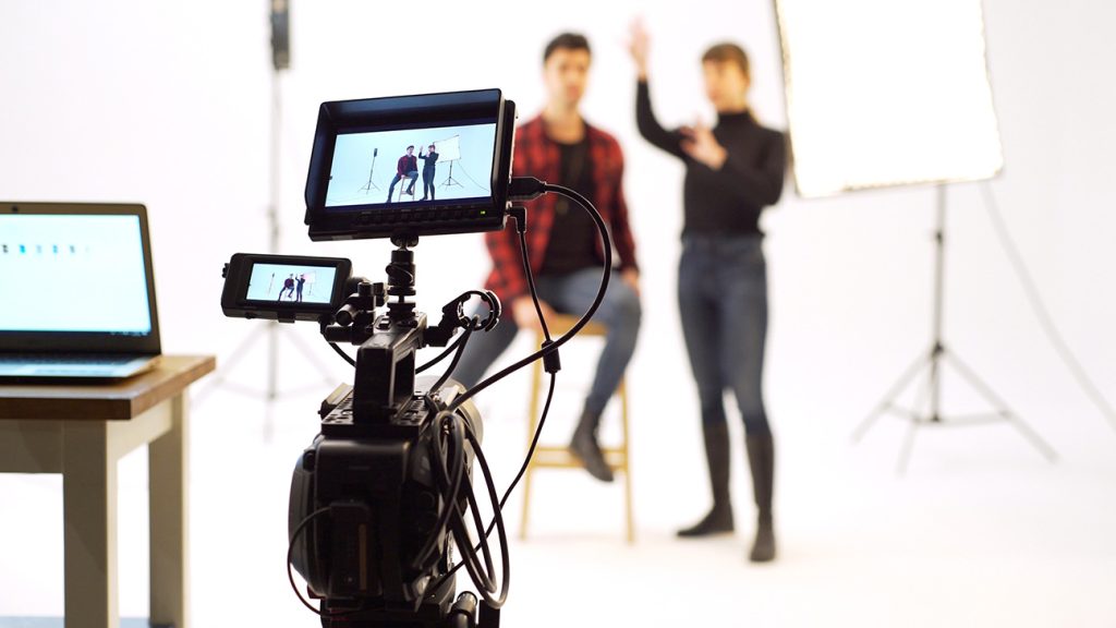 Behind the scenes look at the video monitor view for our commercial video production company Sugar Land team.